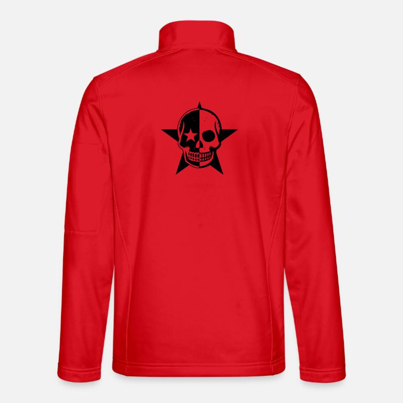 Schwarzer Schädel - Unisex Softshelljacke - Rot