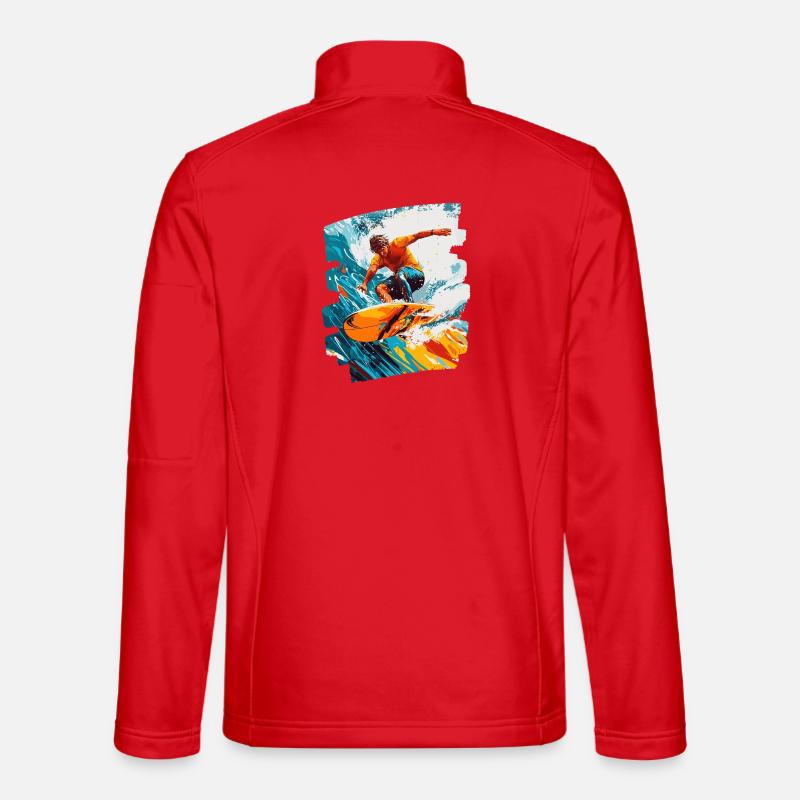 Surfer Surfing Surfboard Surfing - Unisex Softshell Jacket - red