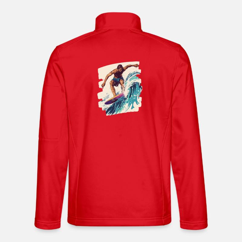 Surfer Surfing Surfboard Surfing - Unisex Softshell Jacket - red