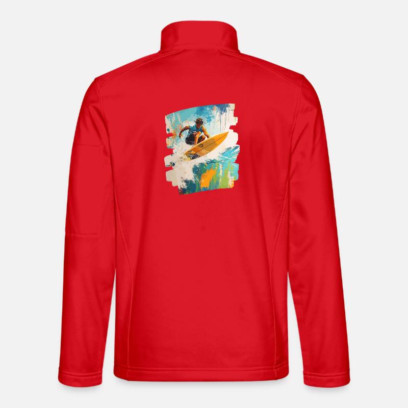 Surfeur Surf Planche de surf Surf - Veste en tissu softshell Unisexe - rouge
