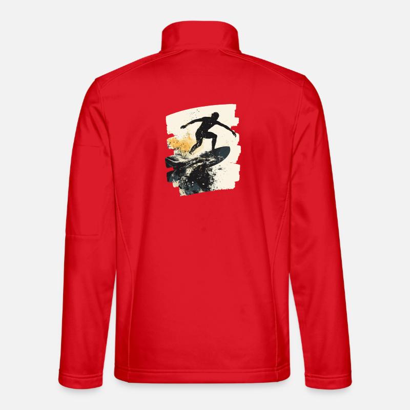 Surfeur Surf Planche de surf Surf - Veste en tissu softshell Unisexe - rouge