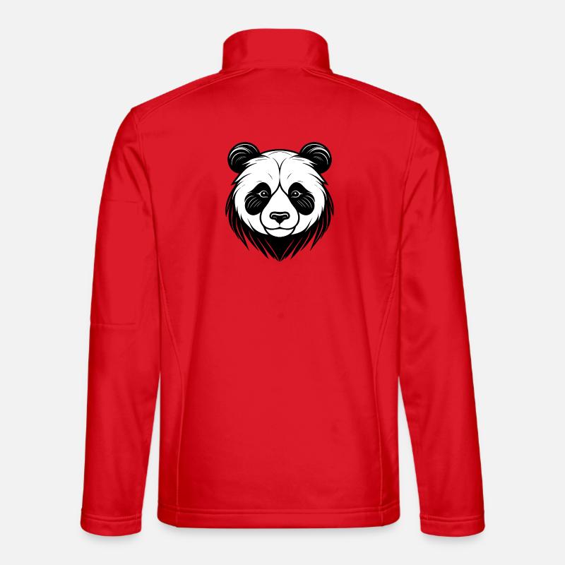 Panda Face Art Design - Unisex Softshell Jacket - red