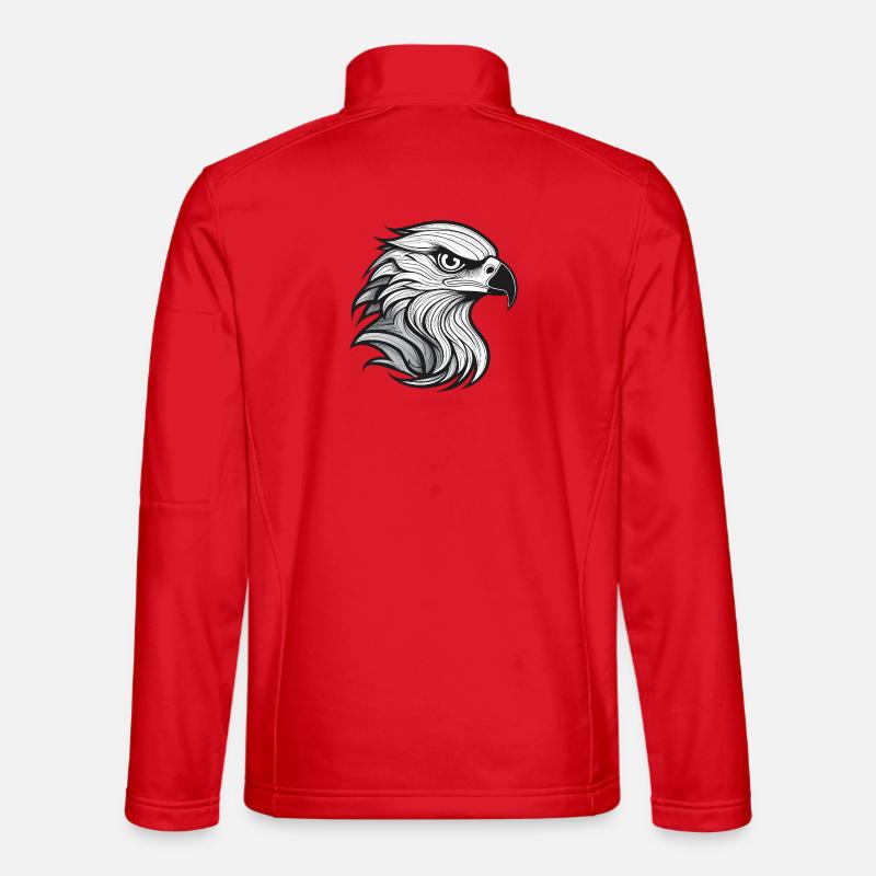 Pose de la tête d’aigle expressionniste - Veste en tissu softshell Unisexe - rouge