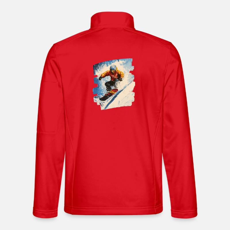Snowboarder Pulverschnee - Unisex Softshelljacke - Rot