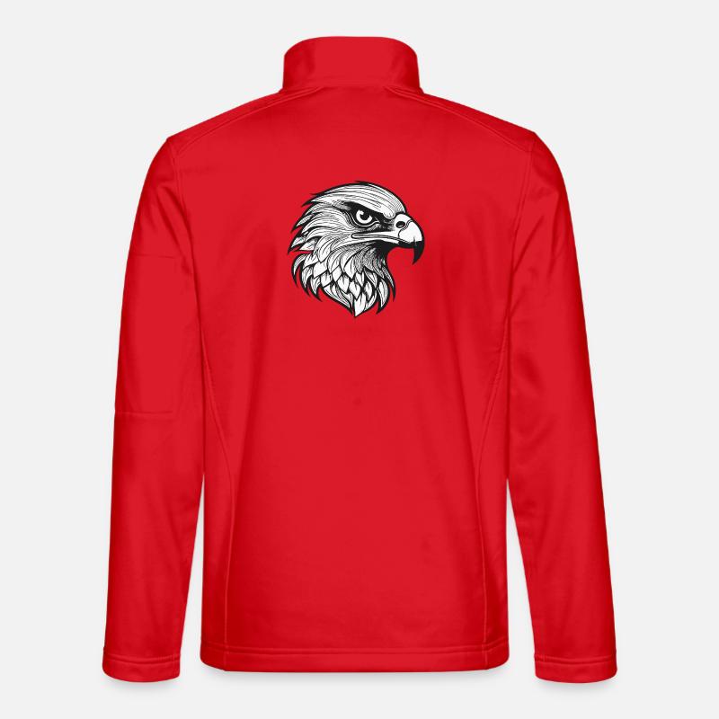 Detailed Eagle Head Illustration Unisex Softshell Jacket