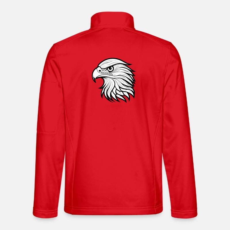 Stylish Eagle Head Illustration - Unisex Softshell Jacket - red