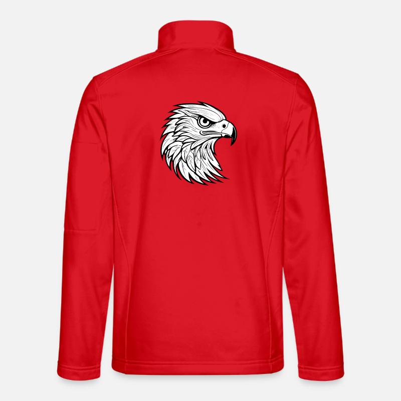 Stylized eagle head design - Unisex Softshell Jacket - red
