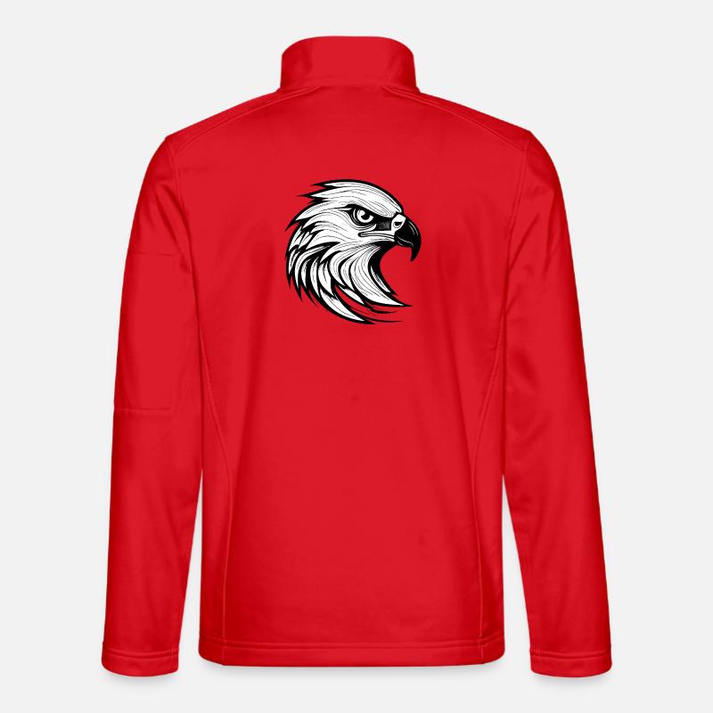Detailed Eagle Head Illustration Unisex Softshell Jacket