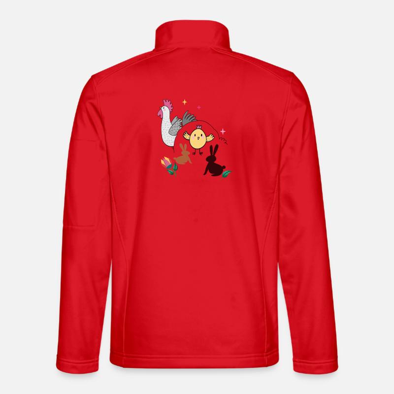 Easter with chicks and bunnies - Unisex Softshell Jacket - red
