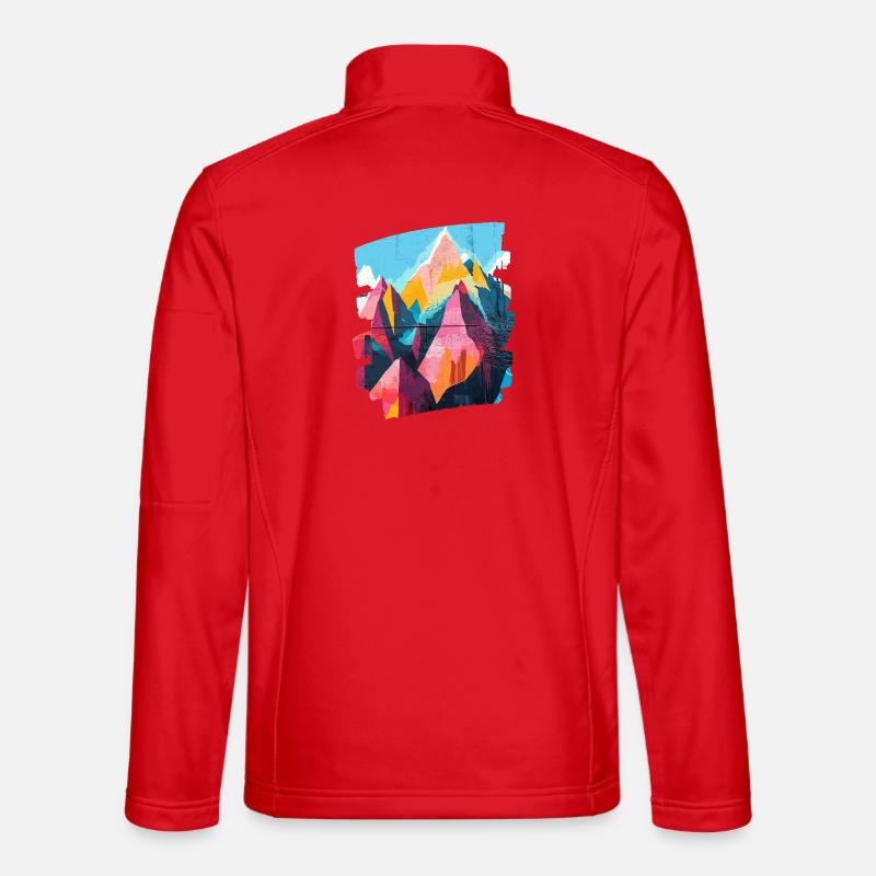 Mountains - Unisex Softshell Jacket - red
