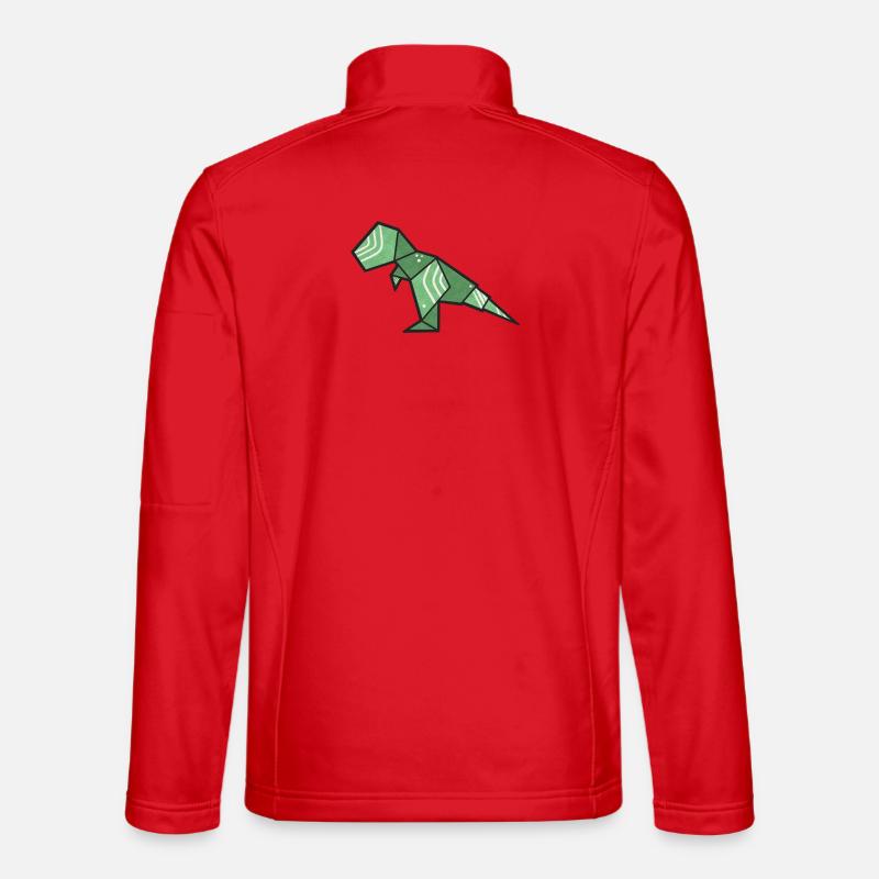 T-Rex Dino Origami Style - Unisex Softshelljacke - Rot