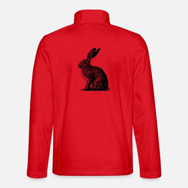 Rabbit / brown hare / Easter bunny ? - Unisex Softshell Jacket - red