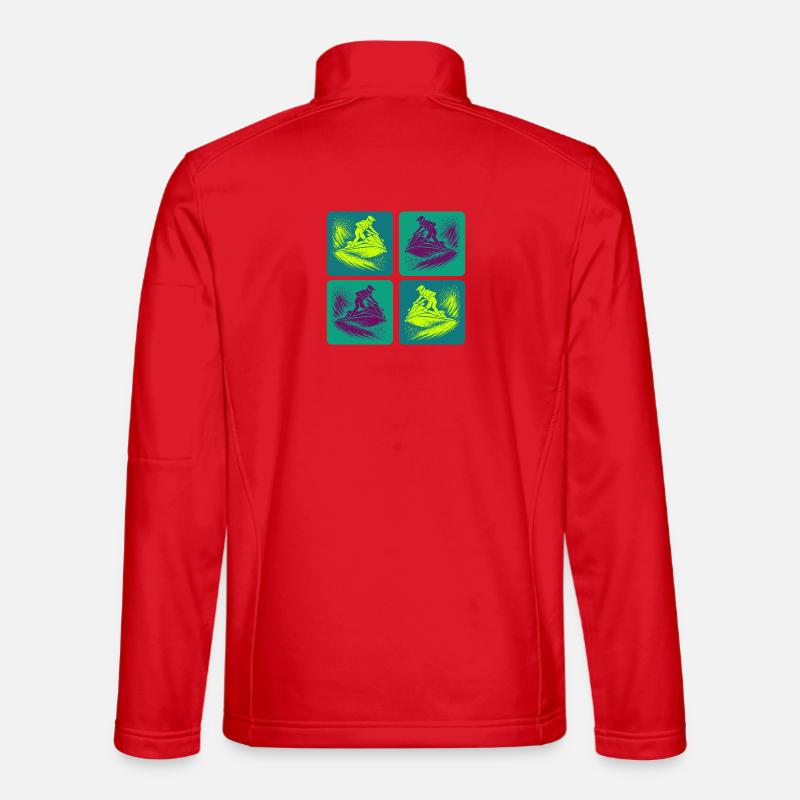 Jetski Splash Art – Neon Ride - Unisex Softshelljacke - Rot