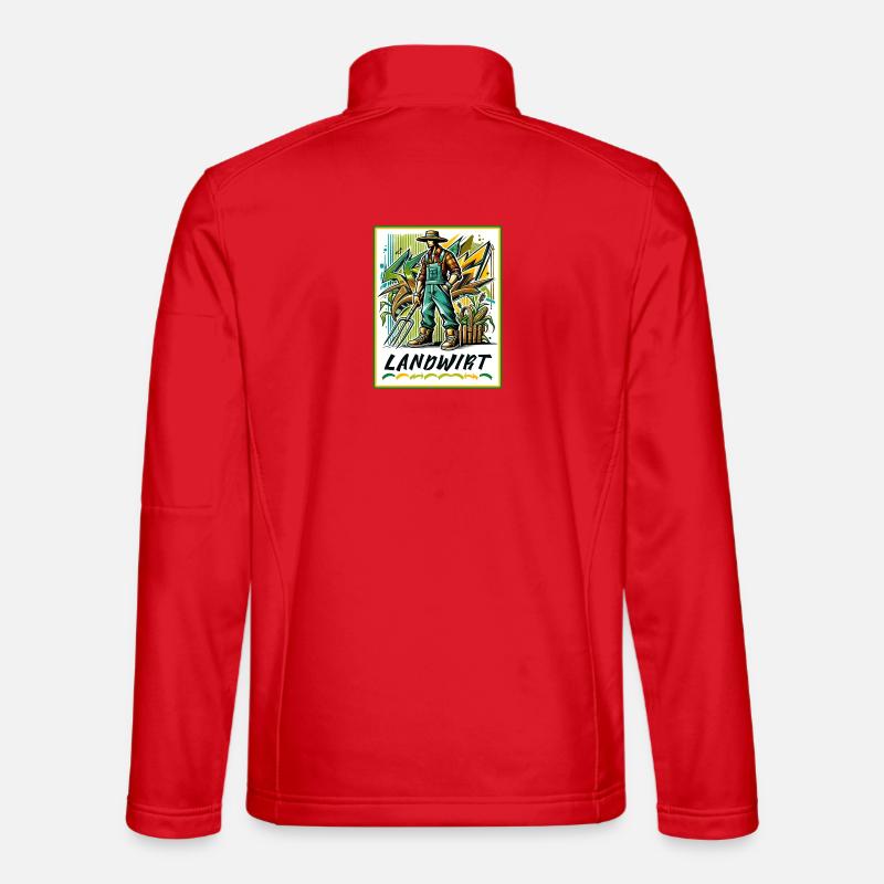 Stolzer Landwirt im Graffiti Style - Unisex Softshelljacke - Rot