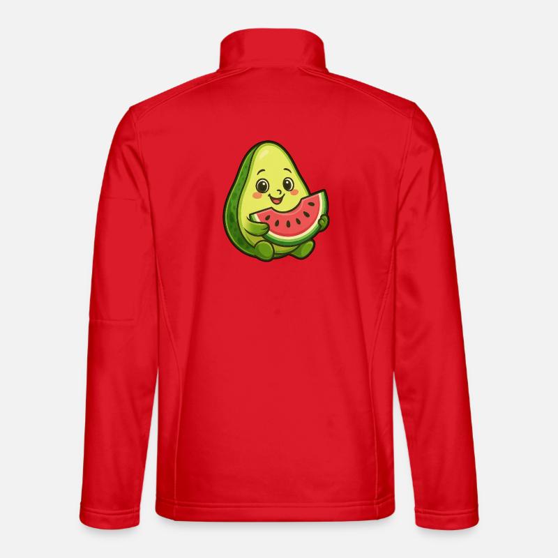 Avocado Melone Wassermelone Sommer Frucht Design - Unisex Softshelljacke - Rot