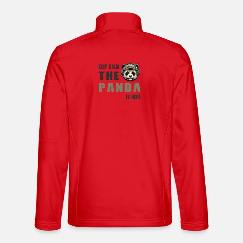 Panda tactique – Restez calme - Veste en tissu softshell Unisexe - rouge