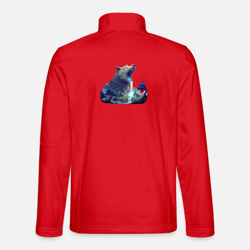 Wolf Waterfall - Unisex Softshell Jacket - red