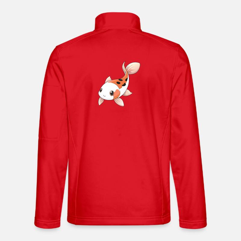 Süßer Showa-Koi-Karpfen - Unisex Softshelljacke - Rot