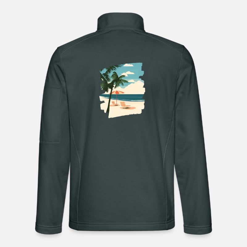 Beach Palm Trees Sun Summer Unisex Softshell Jacket