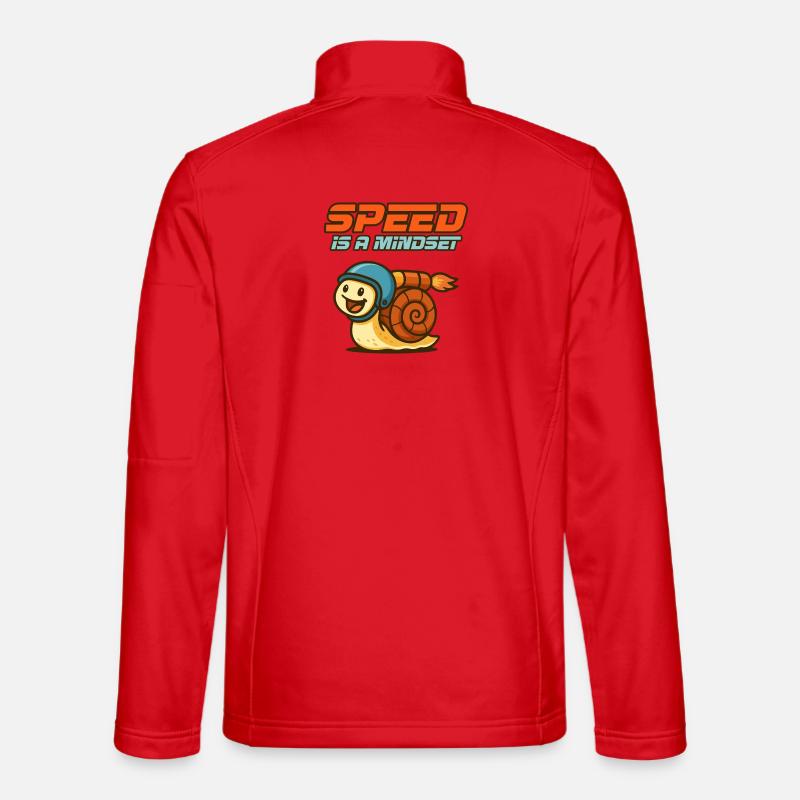 Denk schnell – Schnecke mit Helm - Unisex Softshelljacke - Rot