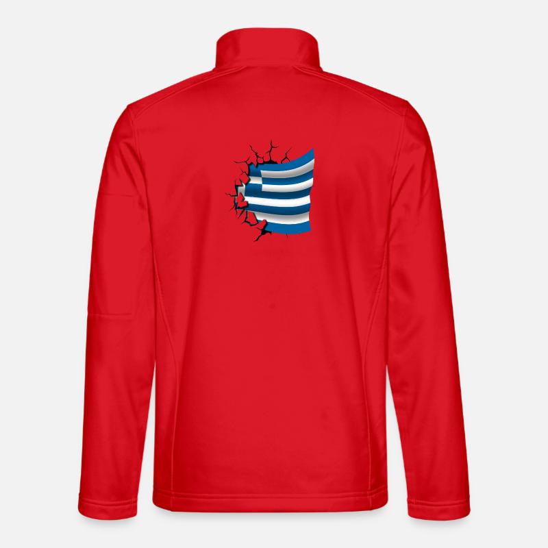 Drapeau de la Grèce - Grèce - Drapeau Broken Design Veste en tissu softshell Unisexe
