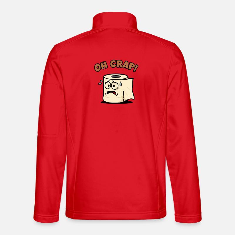 Oh Mist, Klopapier-Zeichnung - Unisex Softshelljacke - Rot