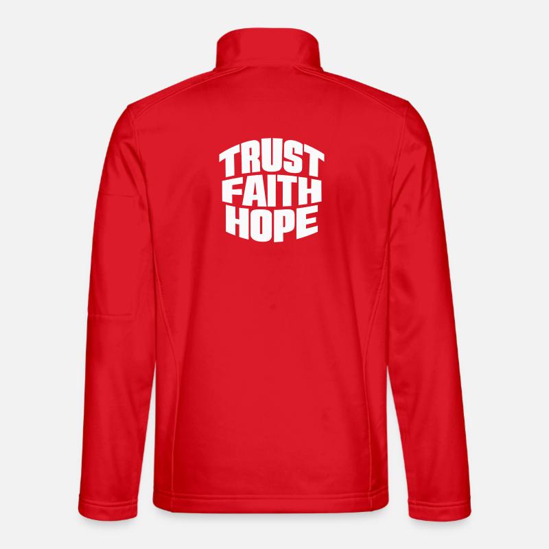 Trust Faith Hope - Unisex Softshell Jacket - red