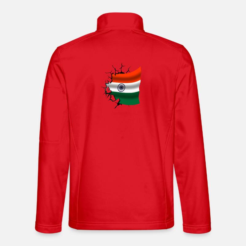 Drapeau de l’Inde - Inde - Drapeau Broken Design Veste en tissu softshell Unisexe