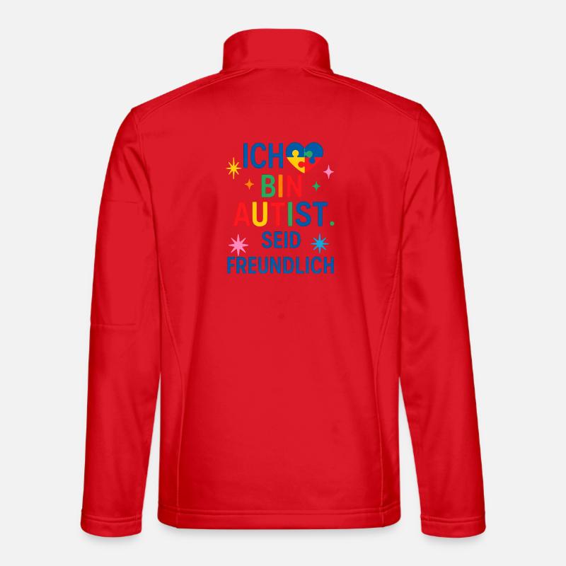 Ich bin Autist, seid freundlich. - Unisex Softshelljacke - Rot