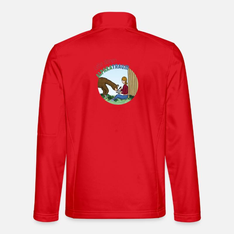 Alpaka-Traum - Unisex Softshelljacke - Rot