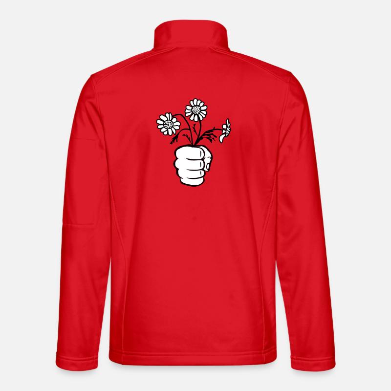 Faust/Hand mit Blumenstrauß - Unisex Softshelljacke - Rot