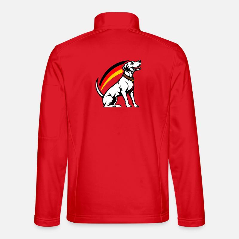 Hund mit Regenbogen im Comic-Stil - Unisex Softshelljacke - Rot