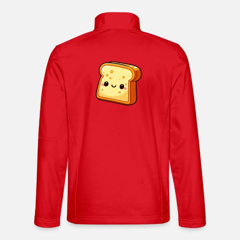 Süße lächelnde Brotscheibe - Unisex Softshelljacke - Rot