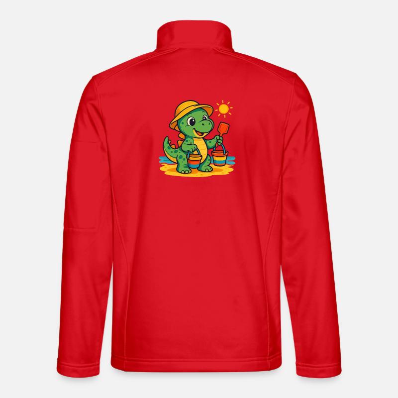 Playful Dinosaur with Summer Accessories Unisex Softshell Jacket