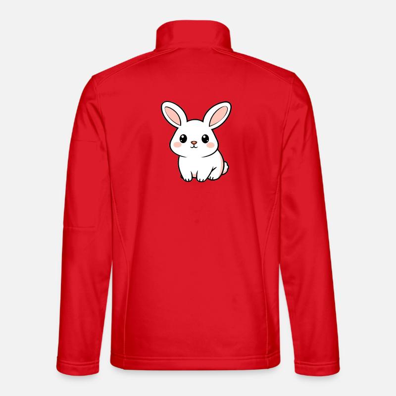Weisses Kaninchen - Unisex Softshelljacke - Rot