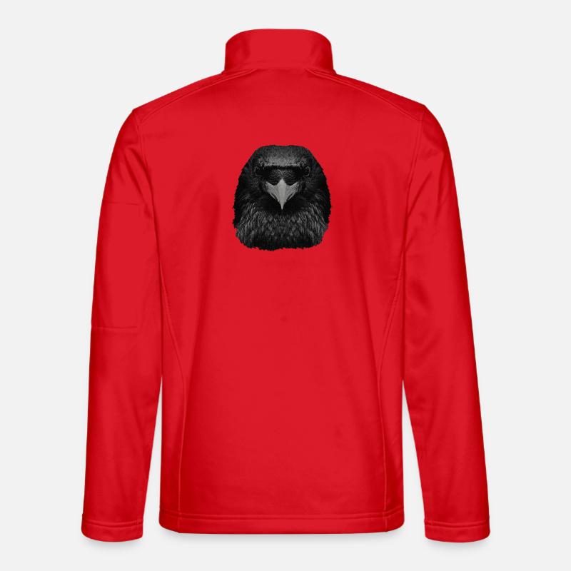 Rabenkopf, kolkrabe - Unisex Softshelljacke - Rot
