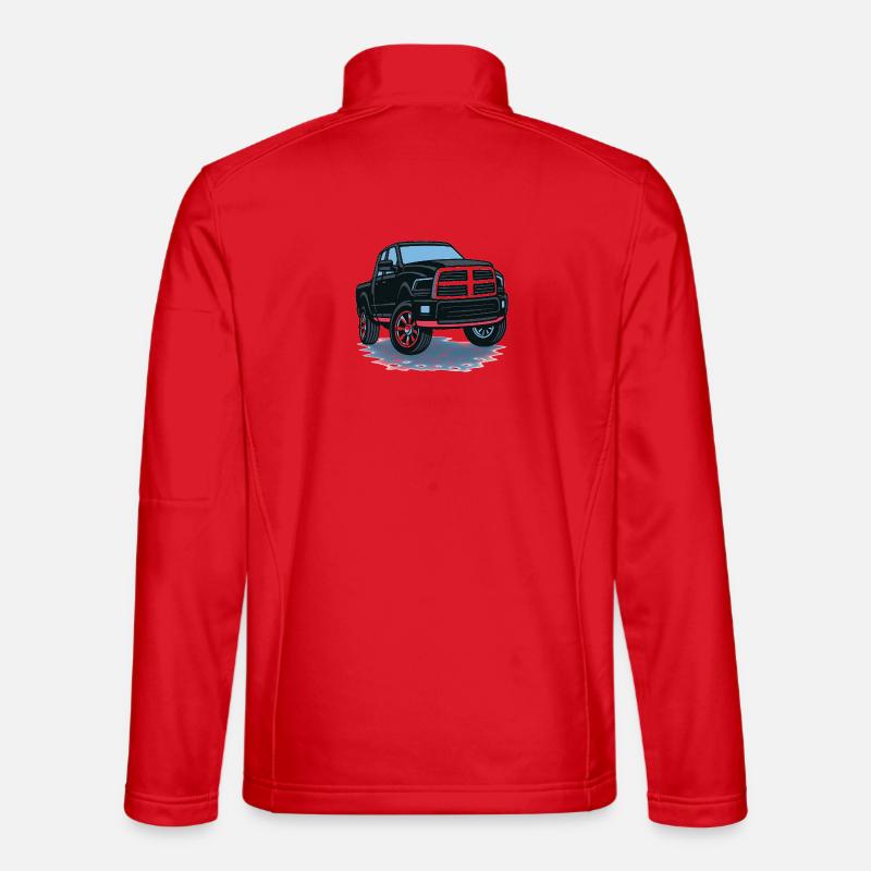Schwarzer Pickup Ram - Unisex Softshelljacke - Rot
