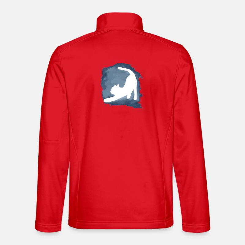 katzensilhouette mit HG gestreckt - Unisex Softshelljacke - Rot