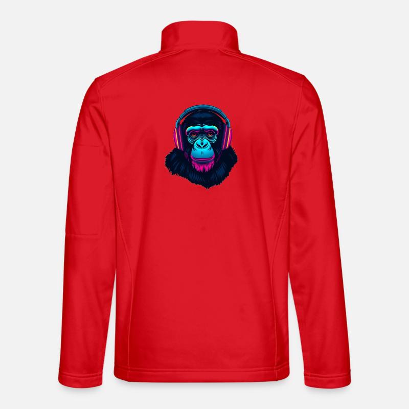 Monkey en tant que DJ - Veste en tissu softshell Unisexe - rouge