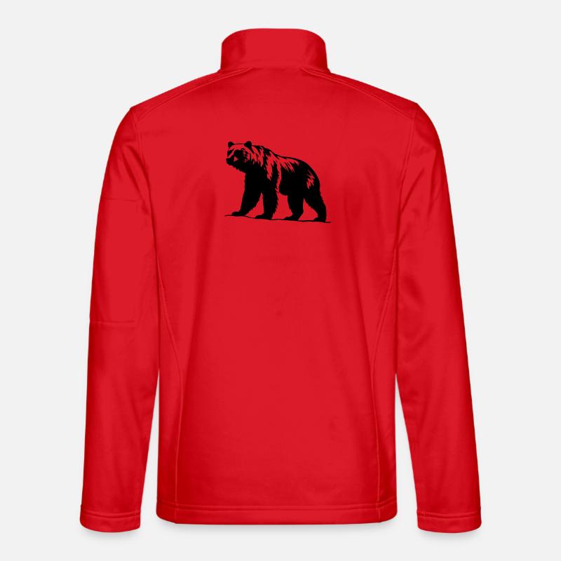 Bär Silhouette Vektor Kunst - Unisex Softshelljacke - Rot