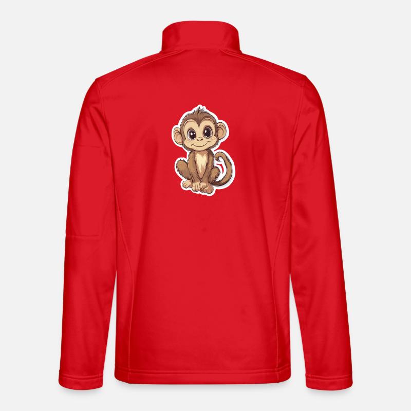 Affe Süsses Äffchen Geschenk für Affenfans - Unisex Softshelljacke - Rot