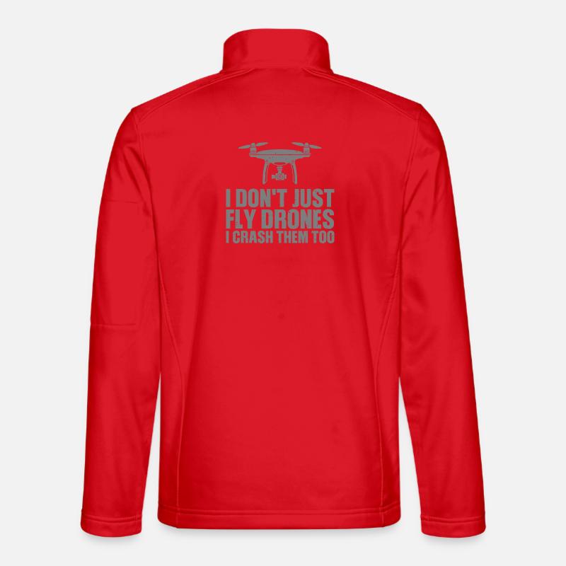 Drone with Humorous Crash Message Unisex Softshell Jacket