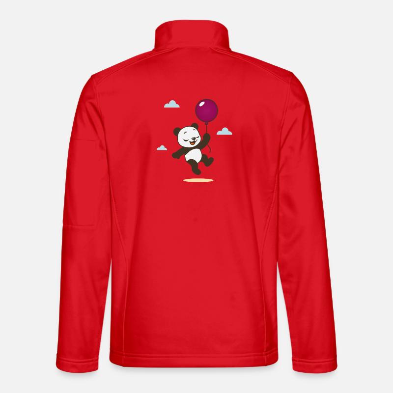 Fröhlicher Panda mit Luftballon Unisex Softshelljacke