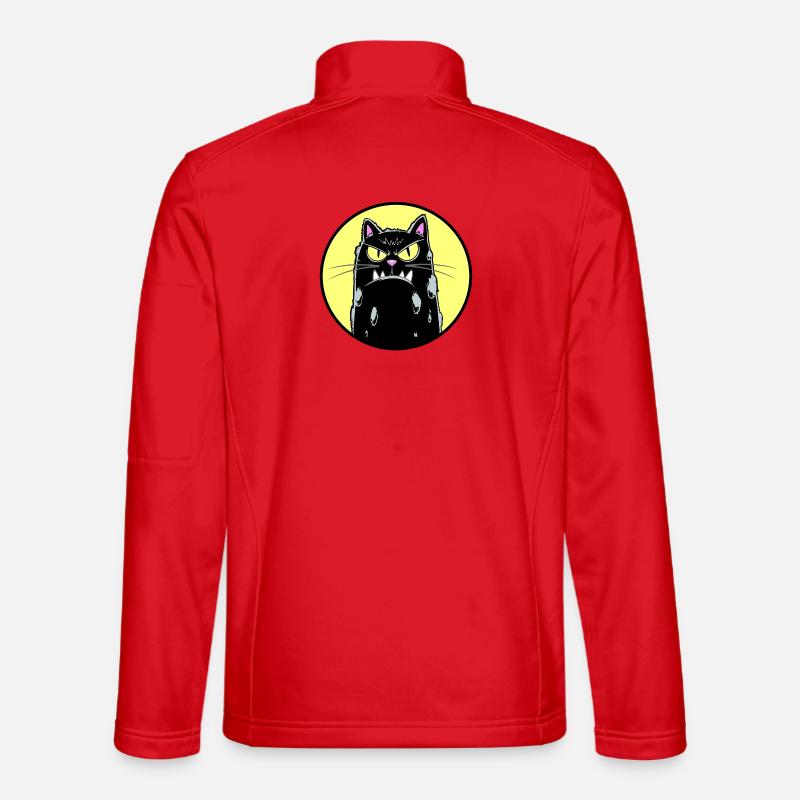 Black cat - Unisex Softshell Jacket - red