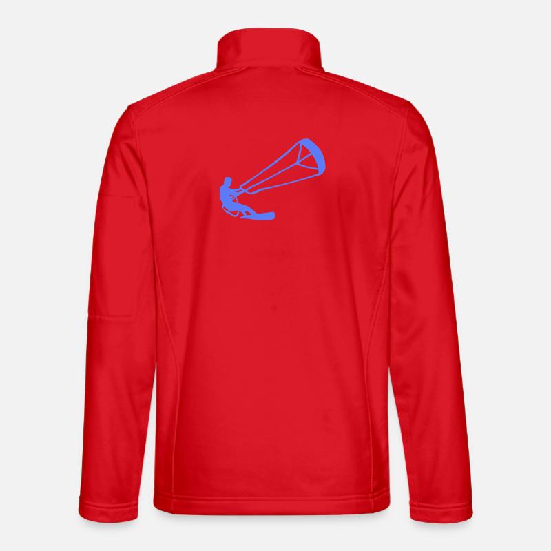Kitesurfer Silhouette Kiteboarding Adrenalin Sport - Unisex Softshelljacke - Rot
