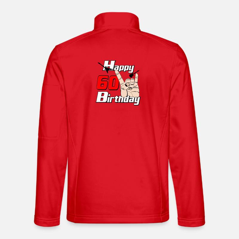 60th Birthday Rockhand Design - Unisex Softshell Jacket - red