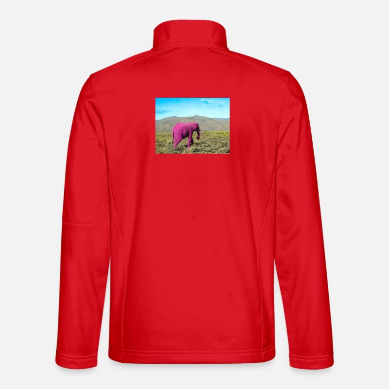 Éléphant rose dans la savane déserte - Veste en tissu softshell Unisexe - rouge