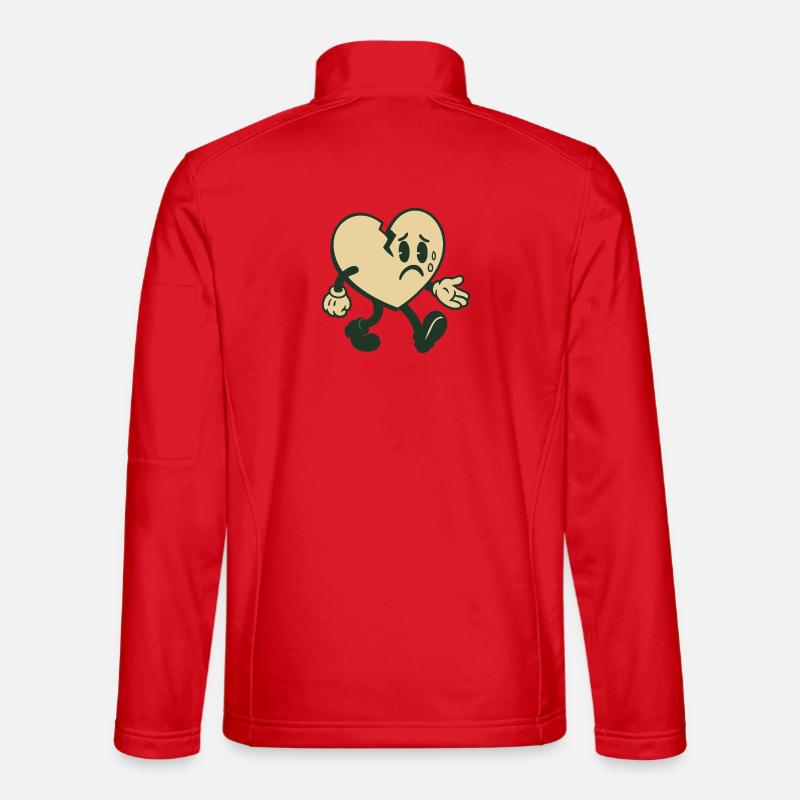 Broken heart with sad expression Unisex Softshell Jacket