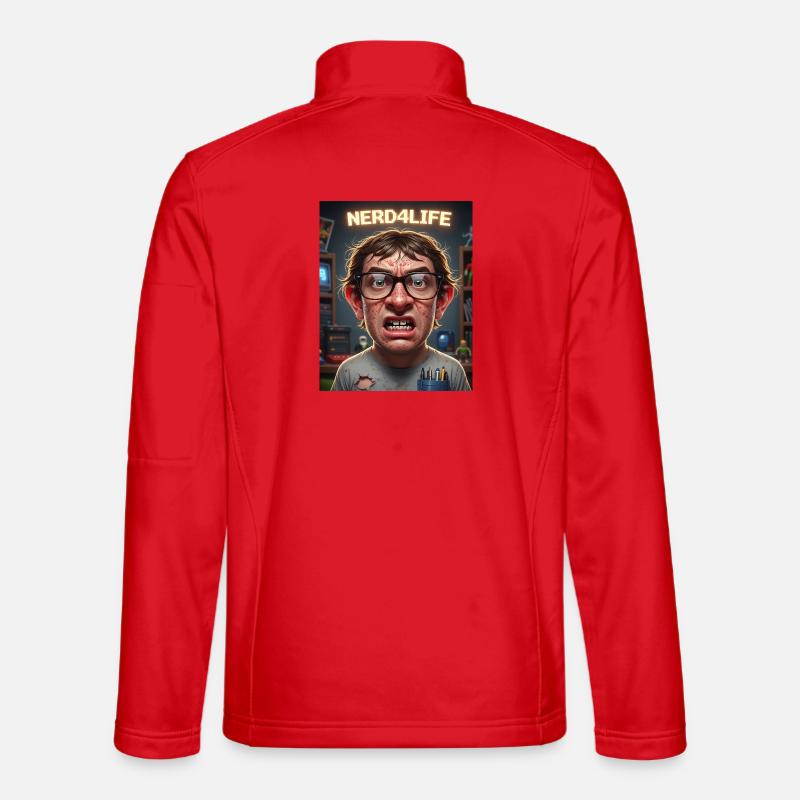 Nerd4Life Pixel Style Print - Unisex Softshell Jacket - red