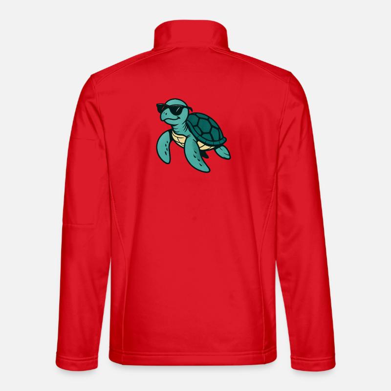Coole Schildkröte mit Sonnenbrille - Unisex Softshelljacke - Rot